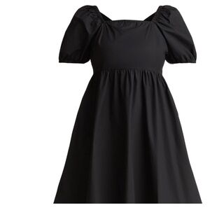 Time and Tru Black Tie Back, Puff Sleeve Mini Dress Size Medium New With Tags